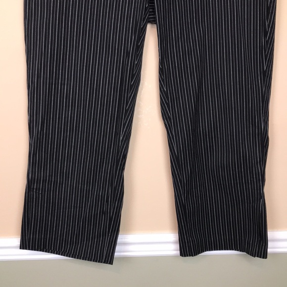 Lane Bryant Women’s Pinstripe Black White Taupe Capri Dress Pants - Picture 3 of 9